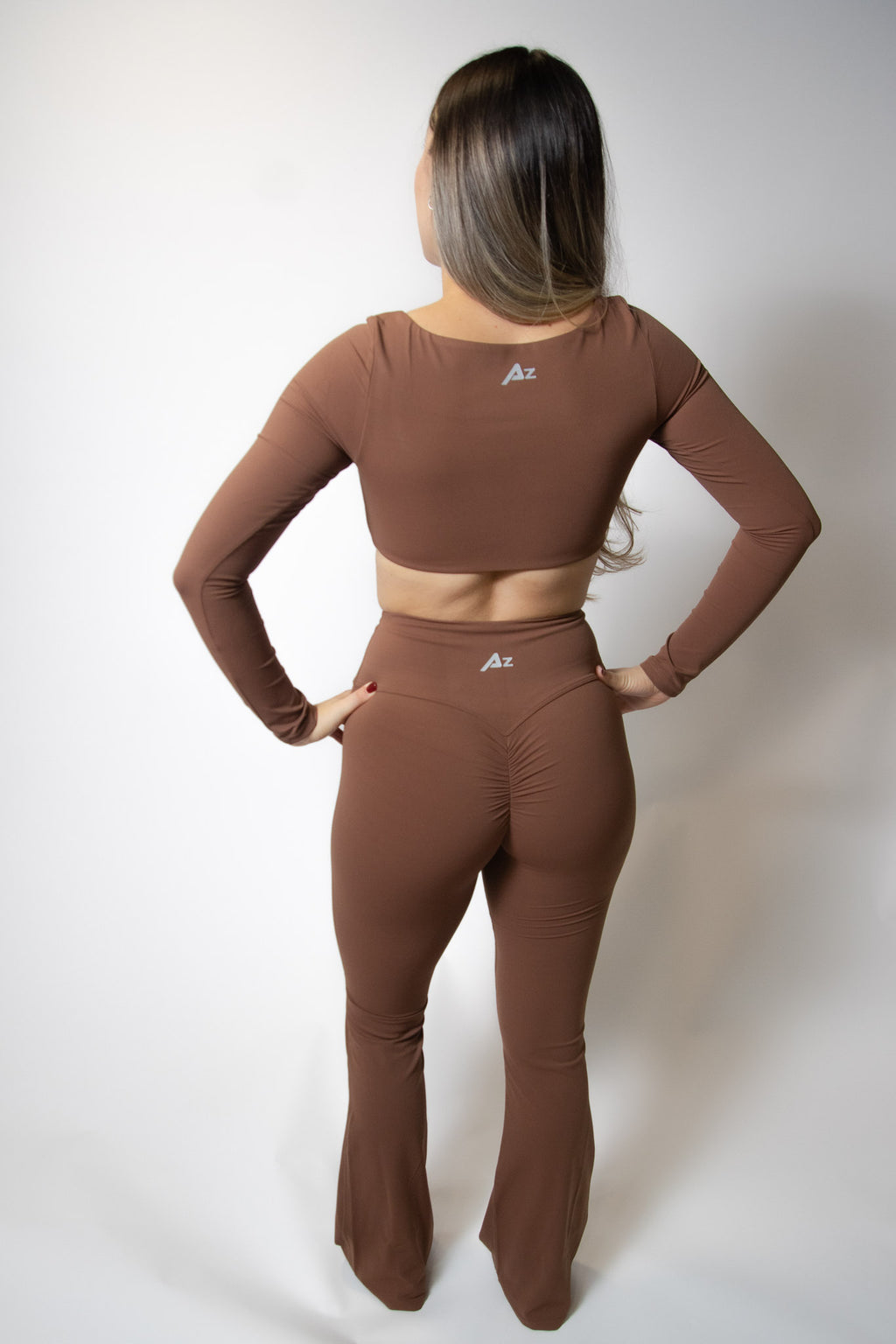 AZAD Zamin Set | Long Sleeve Crop Top + Flare Pants